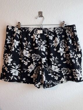 Soma Floral Cotton Elastic-Waist Shorts